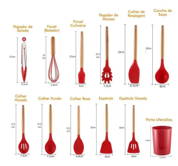 MasterChef Silicone Pro – Conjunto de Utensílios de Cozinha (11 Peças)