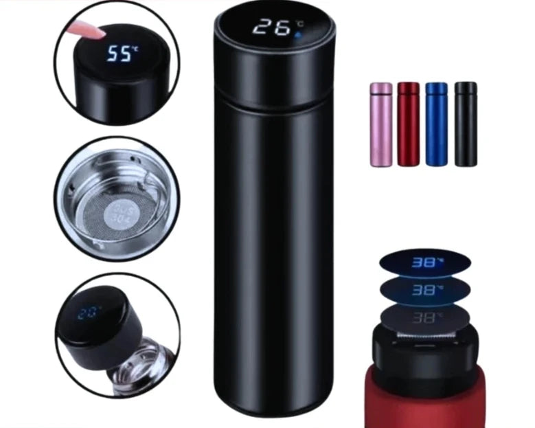 SmartBottle Pro – Garrafa Térmica Inox com Sensor de Temperatura Digital LED