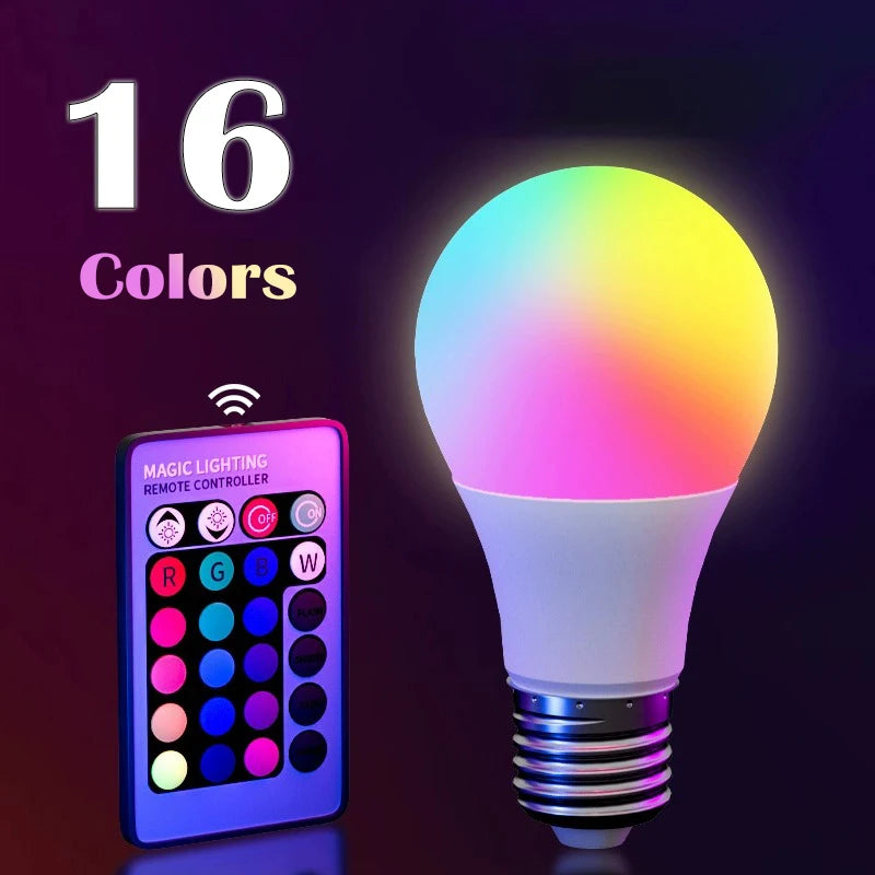 Lâmpada LED multicolorida de 16 cores