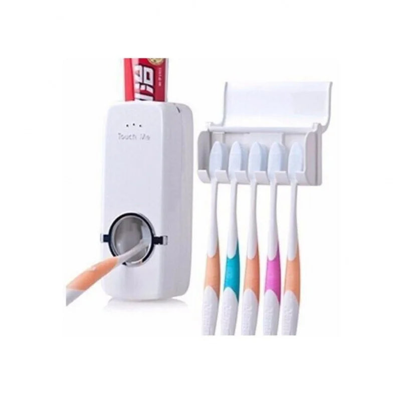 CleanSmile – Dispenser Automático de Creme Dental com Suporte para Escovas