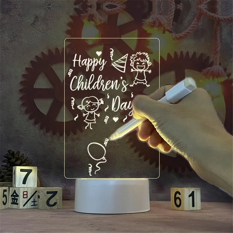 GlowNote – Placa de Mensagens LED com Luz Noturna e Calendário