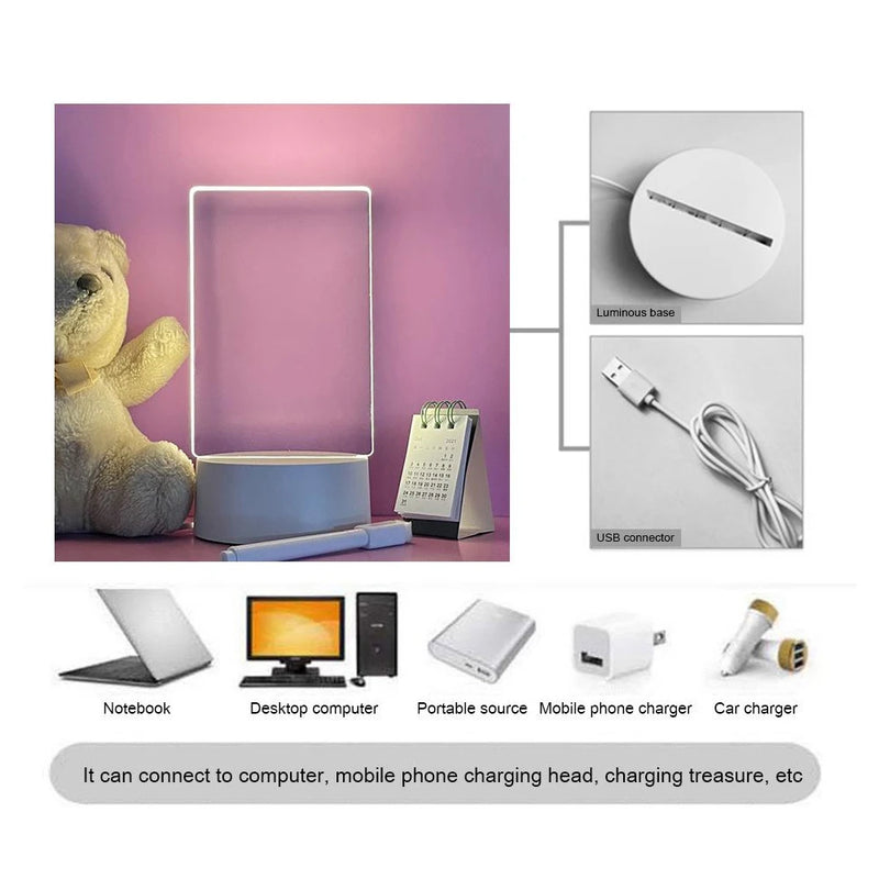 GlowNote – Placa de Mensagens LED com Luz Noturna e Calendário