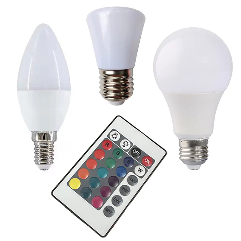 Lâmpada LED multicolorida de 16 cores