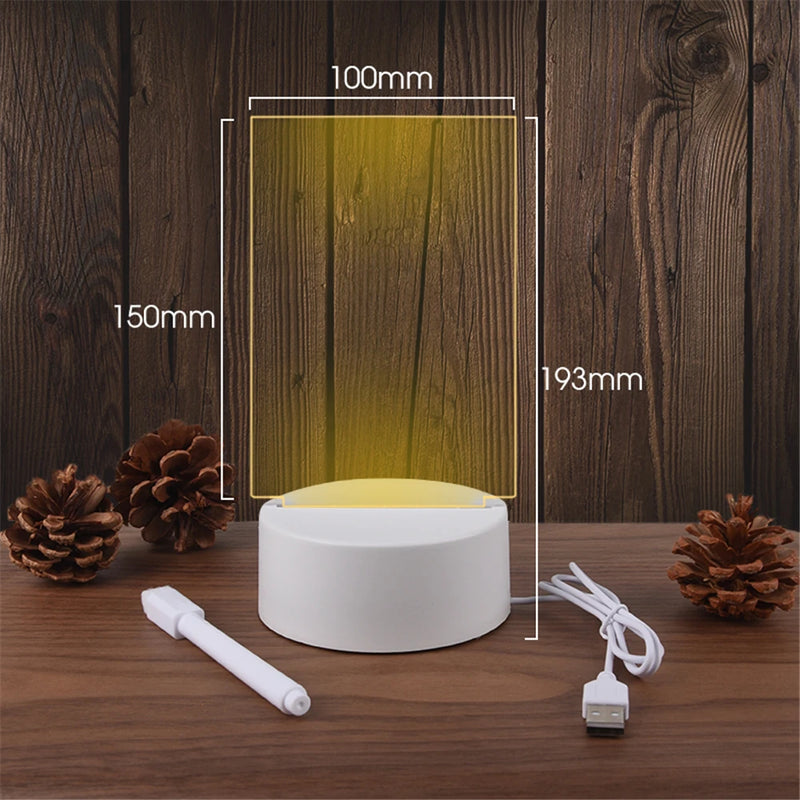 GlowNote – Placa de Mensagens LED com Luz Noturna e Calendário