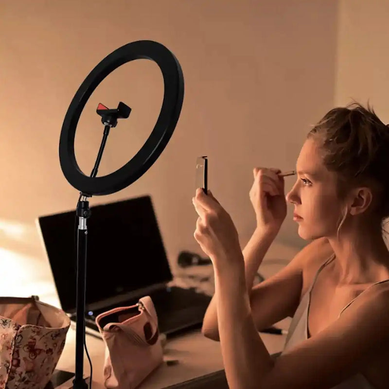 DAFUSHOP Ring Light Pro 26cm – Iluminação Perfeita para Suas Fotos!