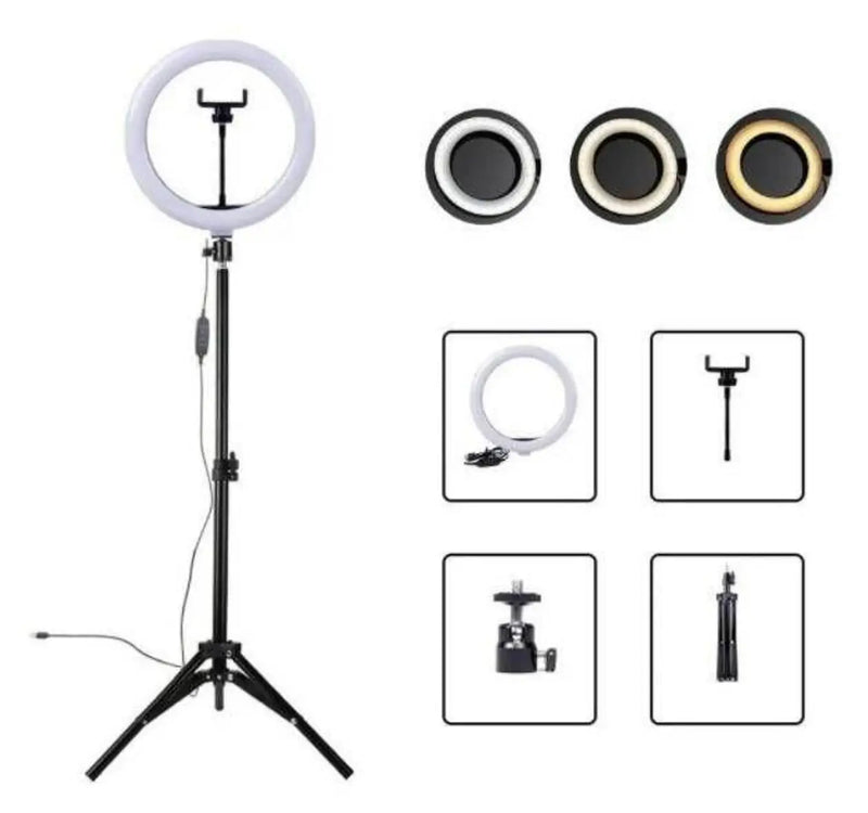 DAFUSHOP Ring Light Pro 26cm – Iluminação Perfeita para Suas Fotos!